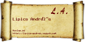Lipics András névjegykártya
