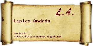 Lipics András névjegykártya
